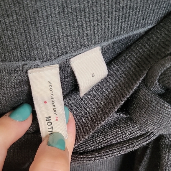 Anthropologie MOTH Charcoal Wide Leg knit Pants Size Small - Picture 3 of 4